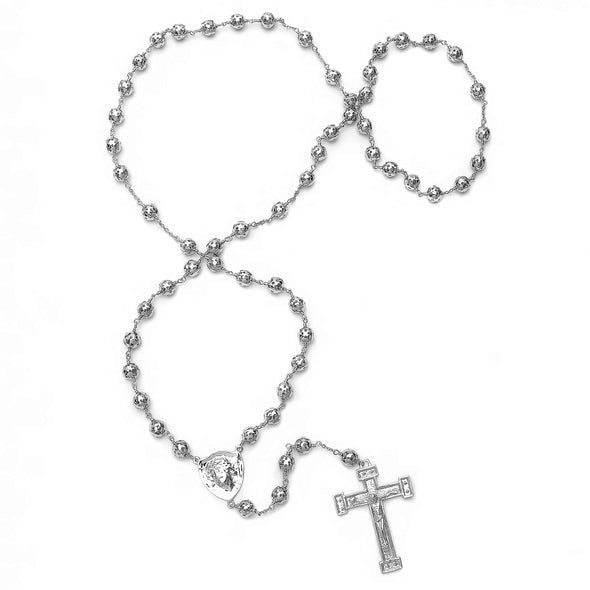 Platinum Plated Nazareth Rosary Necklace