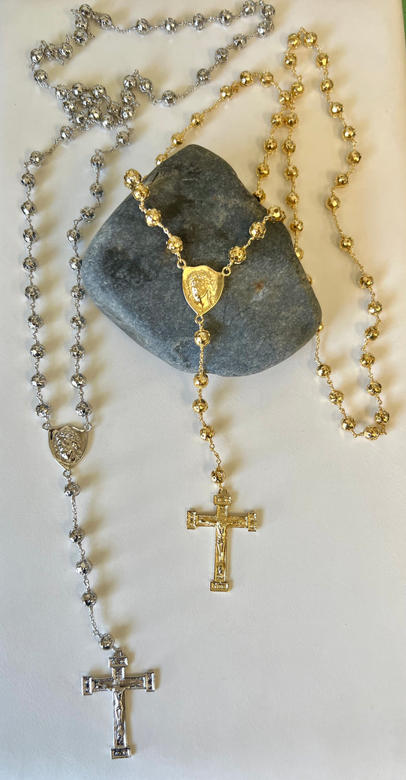 Yellow Gold Plated Nazareth Rosary Necklace