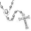 Rhodium Plated Nazareth Rosary Necklace (28 Inch)